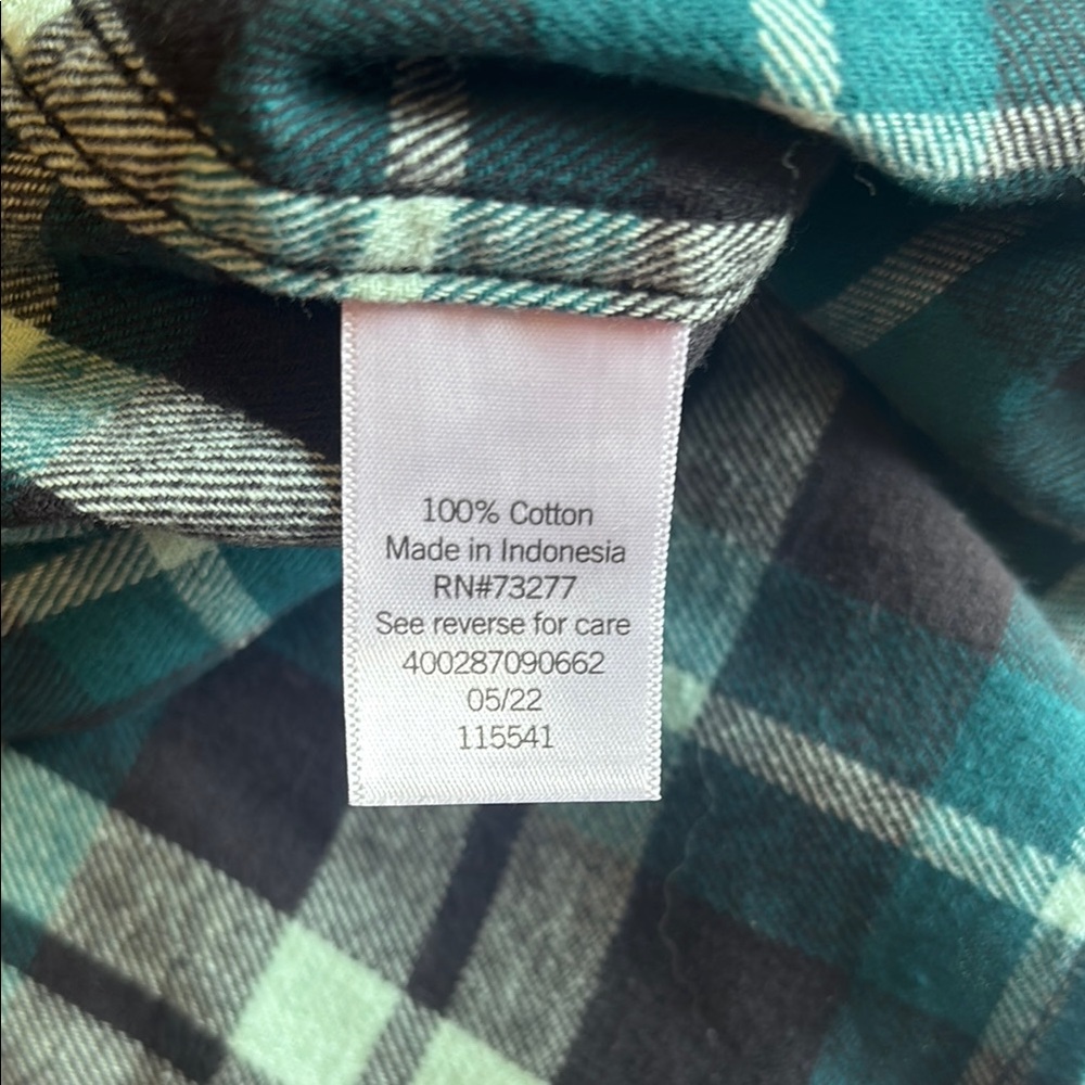 Sonoma Black and Teal Flannel Shirt - Picture 4 of 4